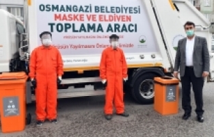 Atık maske ve eldivenler için özel ekip